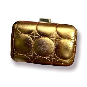 KATE LANDRY FAUX LEATHER QUILTED BOX CLUTCH
